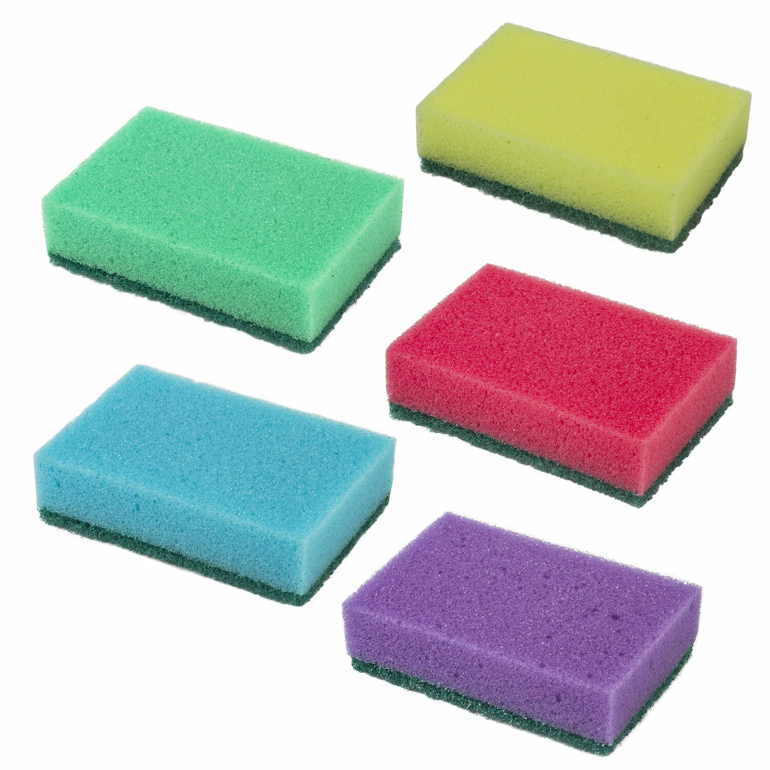 Губки бытовые для мытья посуды LAIMA  9,6 х 6,4 х 2,7 см, 5 шт